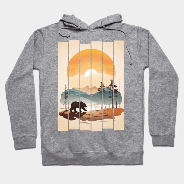 Sunset And The Bear Hoodie by ganola